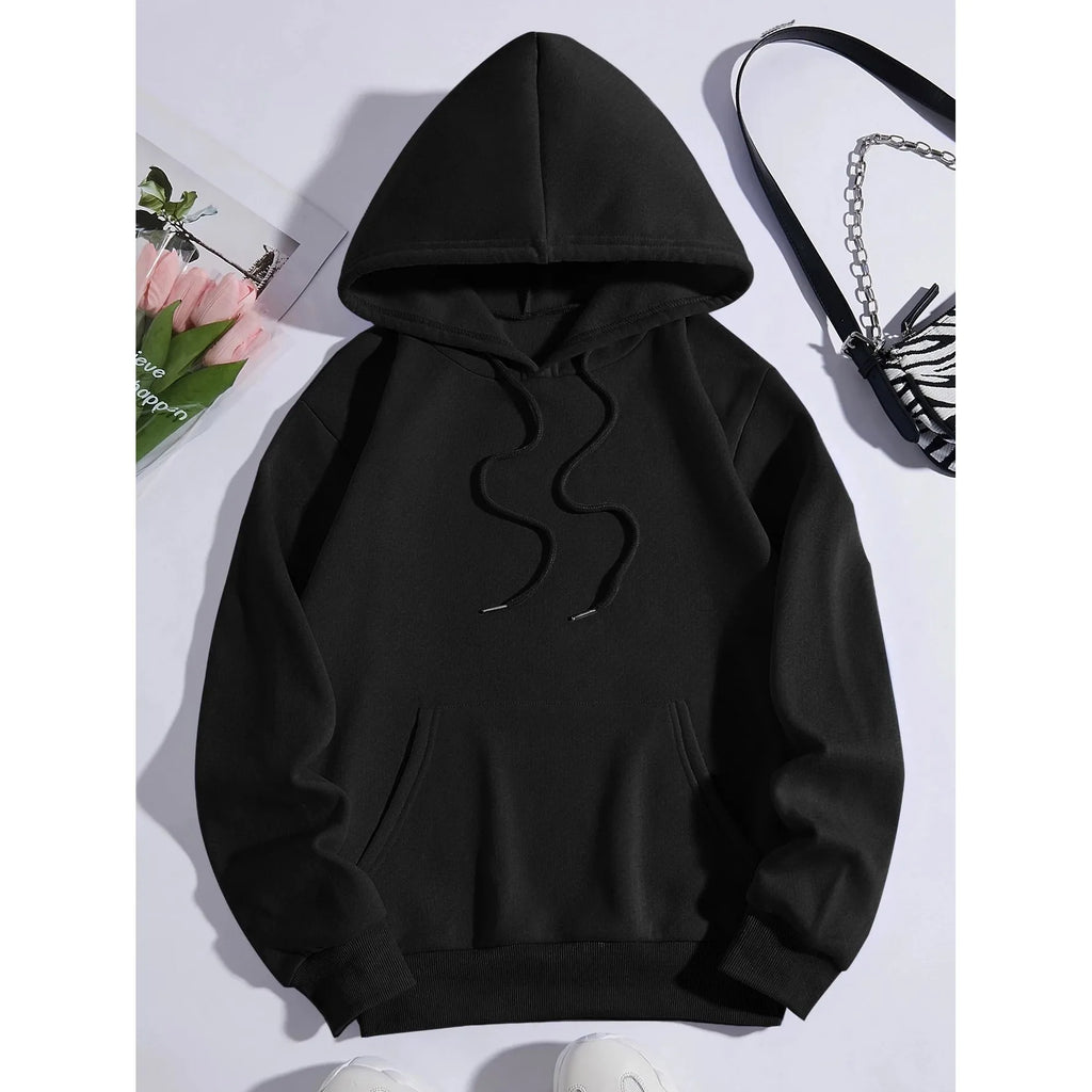 Kinitwear Women's Fall/Winter Pullover Sweatshirt Made in China One Color Leisure Standard Hoodie