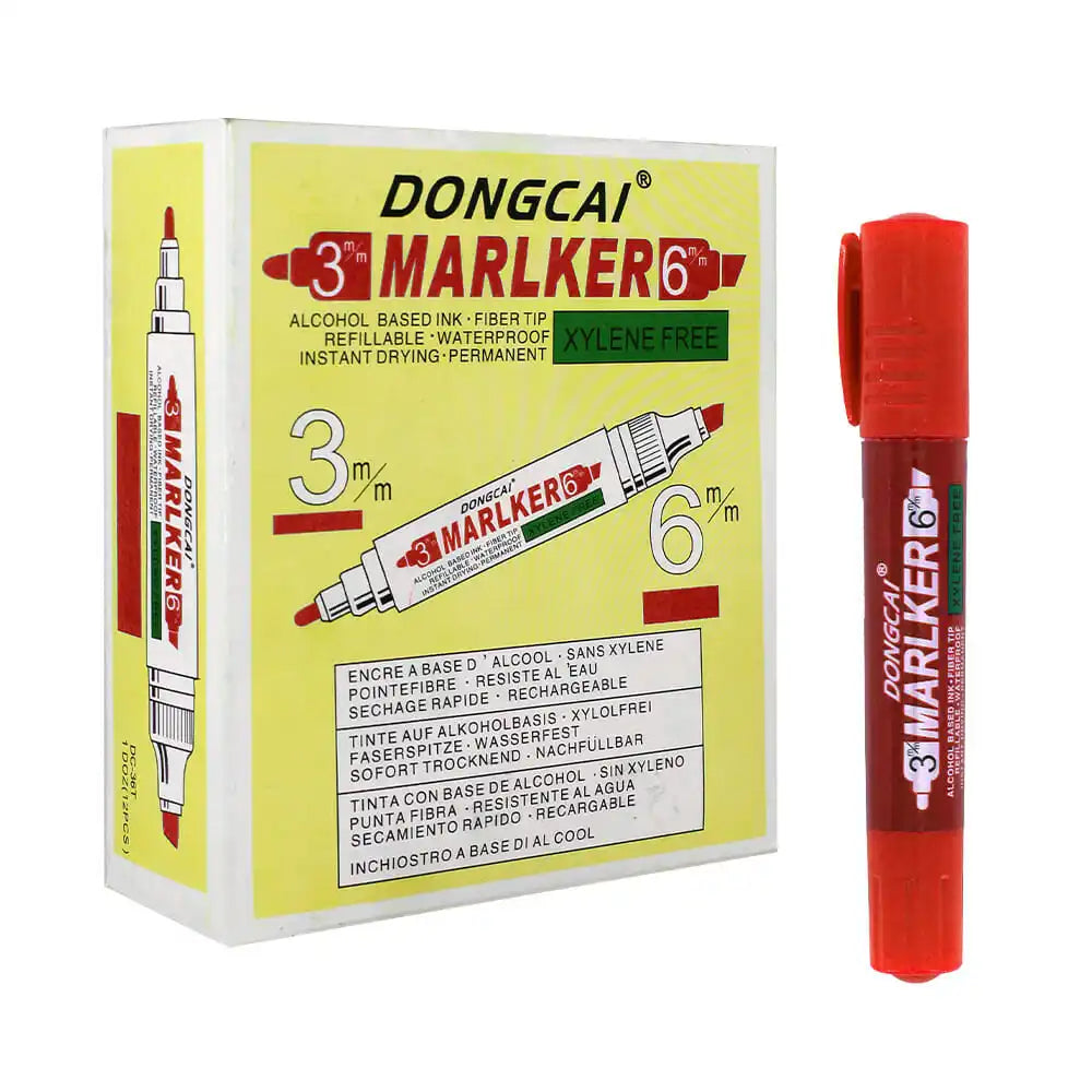 [GDL] Box of 12 Double-Tipped Dongcai or Haijiav Markers Assorted Colors Model ZP-0382/WJ-150-H3/HJ-36T