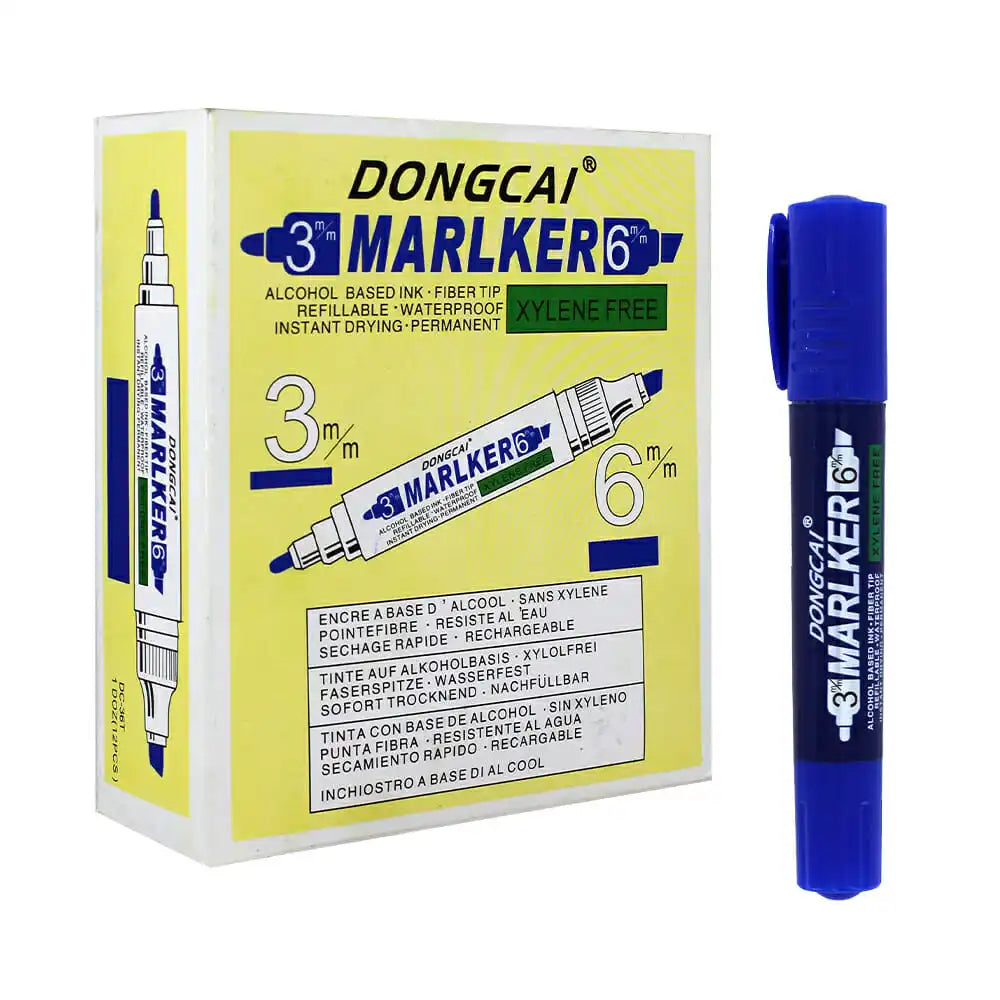 [GDL] Box of 12 Double-Tipped Dongcai or Haijiav Markers Assorted Colors Model ZP-0382/WJ-150-H3/HJ-36T