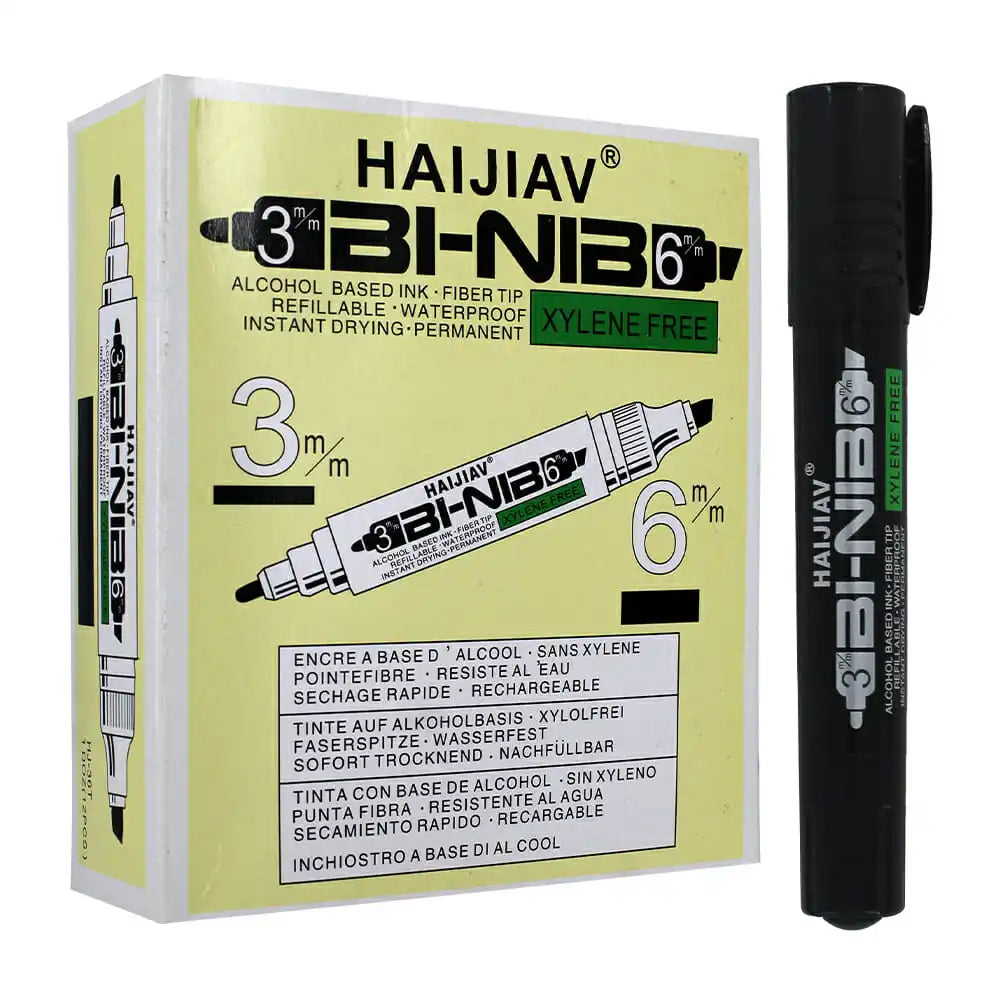 [GDL] Box of 12 Double-Tipped Dongcai or Haijiav Markers Assorted Colors Model ZP-0382/WJ-150-H3/HJ-36T