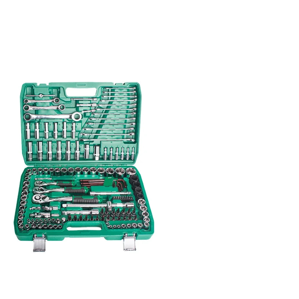 151 Piece Ratcheting Socket Wrench Set in 1/4 and 1/2 Inch 8-24 Toolbox Book Customizable OEM Hard Case Included