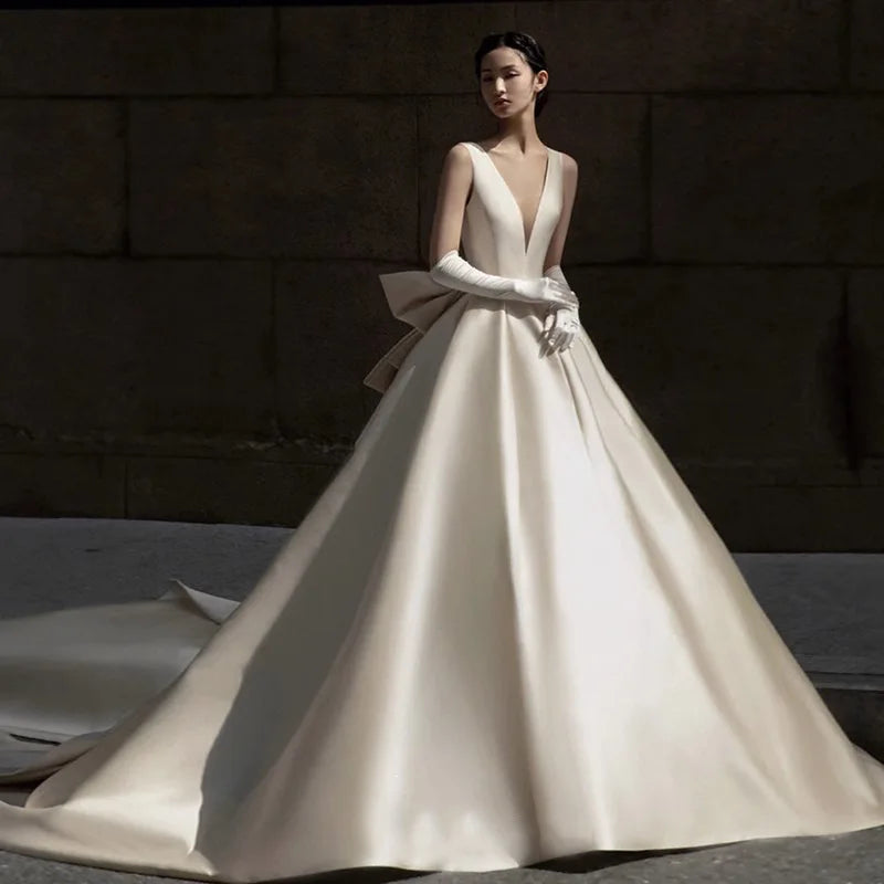 S0537T  2025 New High Quality Luxury Wedding Dress Sexy Trailing Slim Bridal Gown With Floral Print