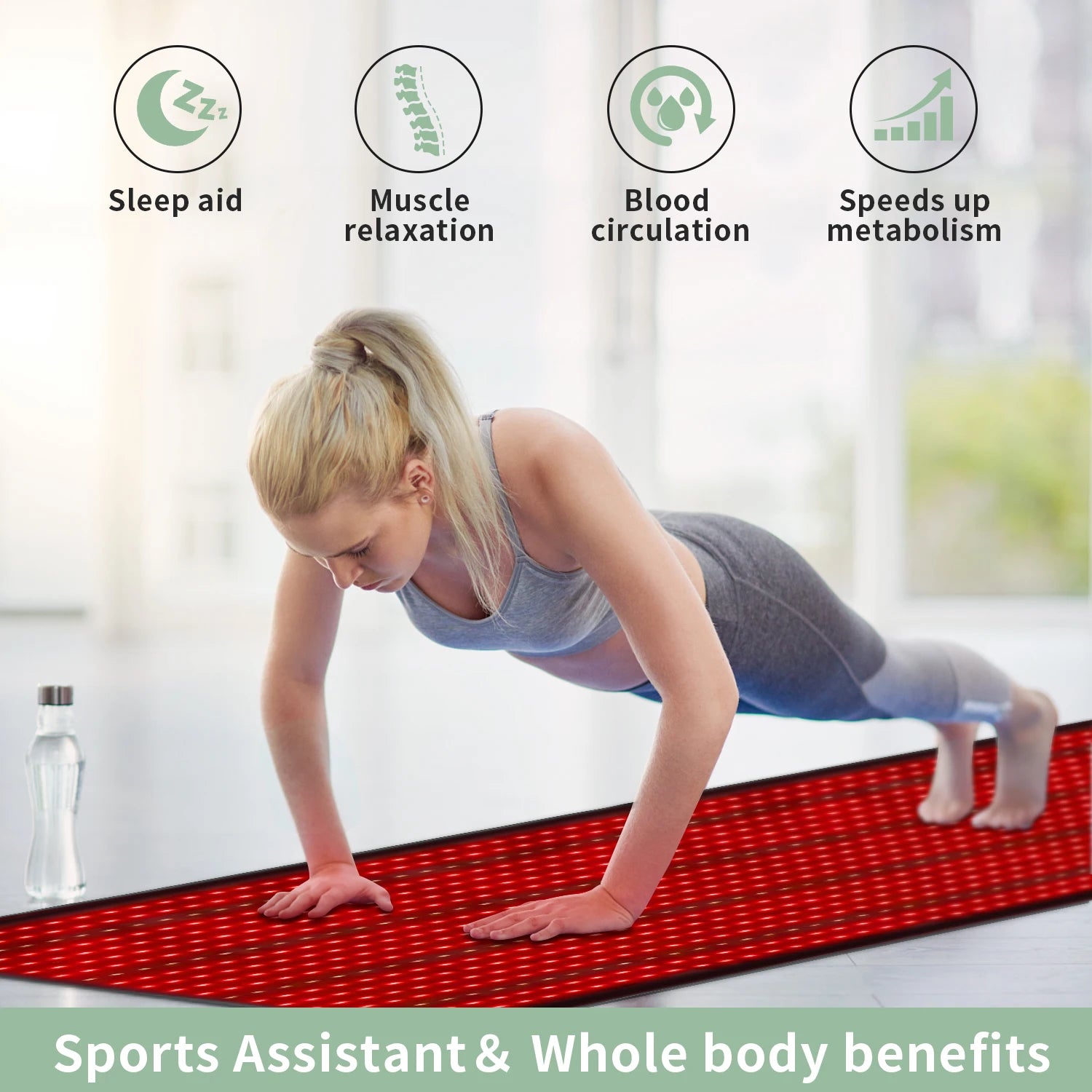 2024 New 2560pcs Dual Wavelength LED Beads 660nm and 850nm Red Light Therapy Mat Whole Body Used to Relieve Pain 63''x 27''