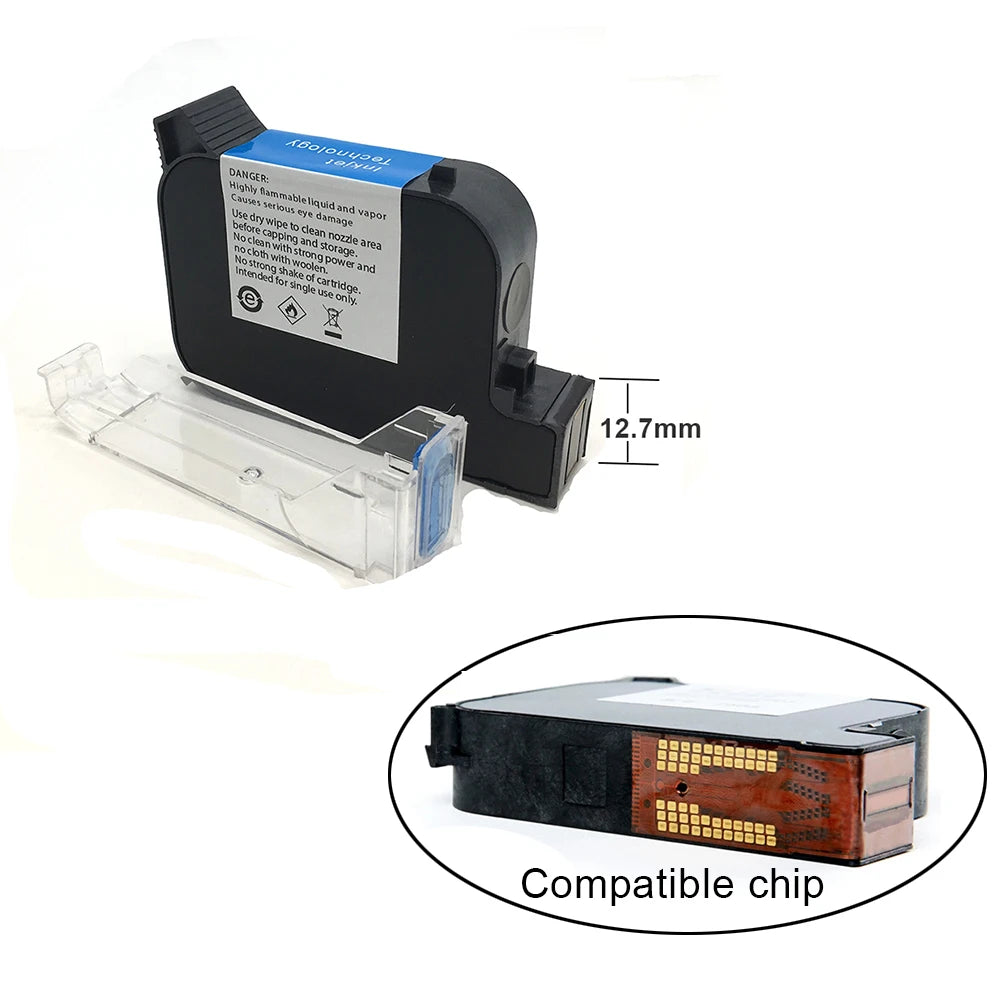 12.7mm JS12 Compatible 3S Quick Dry Eco Solvent Handheld Hand Jet Inkjet Printer Ink Cartridge 2588+