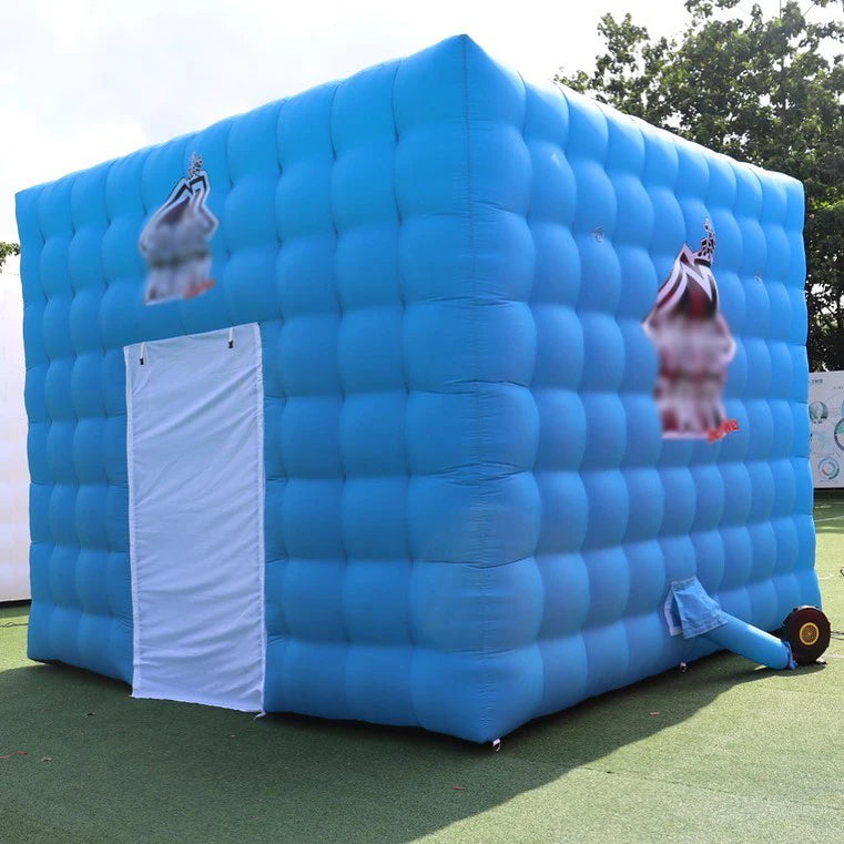 13x13ft Large White Pink Blue Blow up Inflatable Night Club Tent Disco Party Tent Portable Cube Inflatable Event Tent for Show