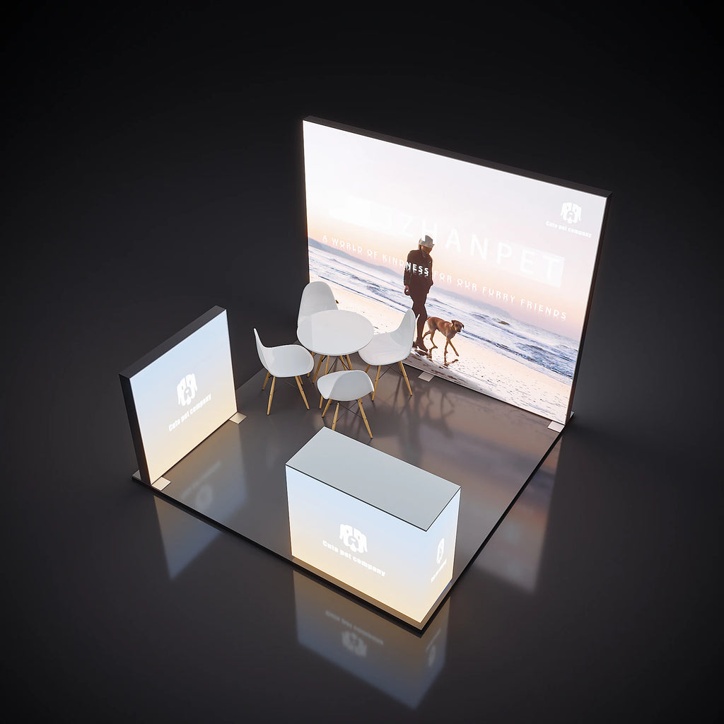 10x10 Aluminium Metal LED Lightbox Stand Trade Show Modular Stand Custom Advertising LED Exhibition Lightbox Trade Show Booth