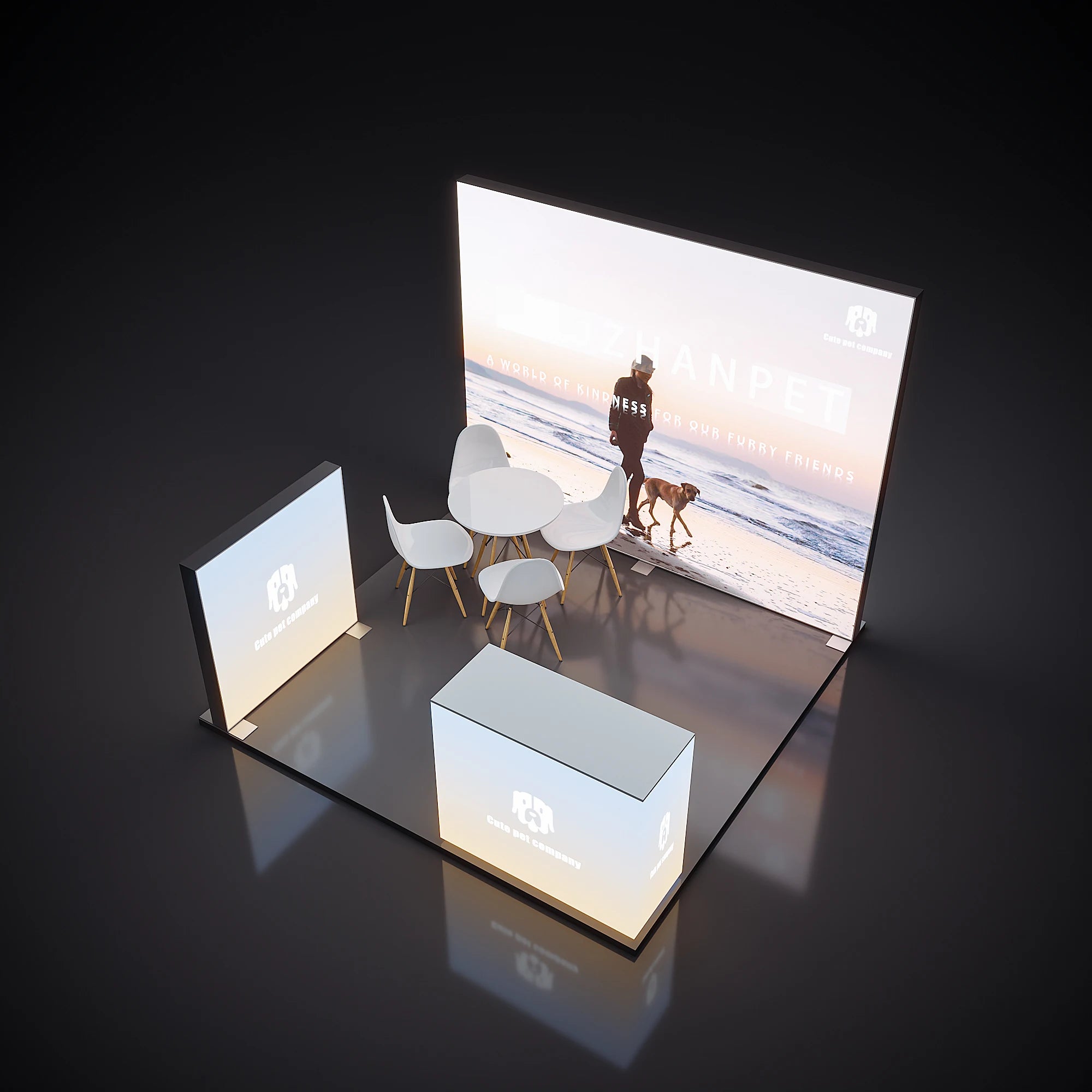 10x10 Aluminium Metal LED Lightbox Stand Trade Show Modular Stand Custom Advertising LED Exhibition Lightbox Trade Show Booth