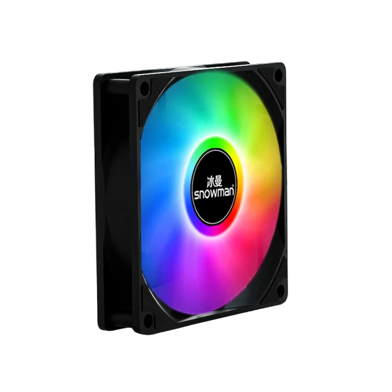 SNOWMAN Low Noise 12v 120mm Computer Case Fans Cooling Fan LED ARGB 120x120x25mm PC Cooling Case Fan