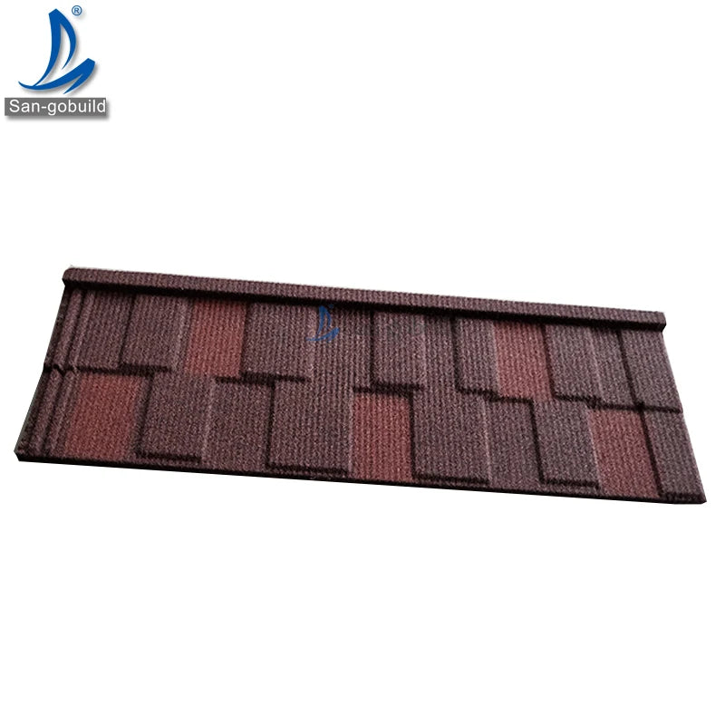 Ghana Stone Chips Coated Steel Roof Shingles Super Tile Roofing Supplier 1340*420 mm