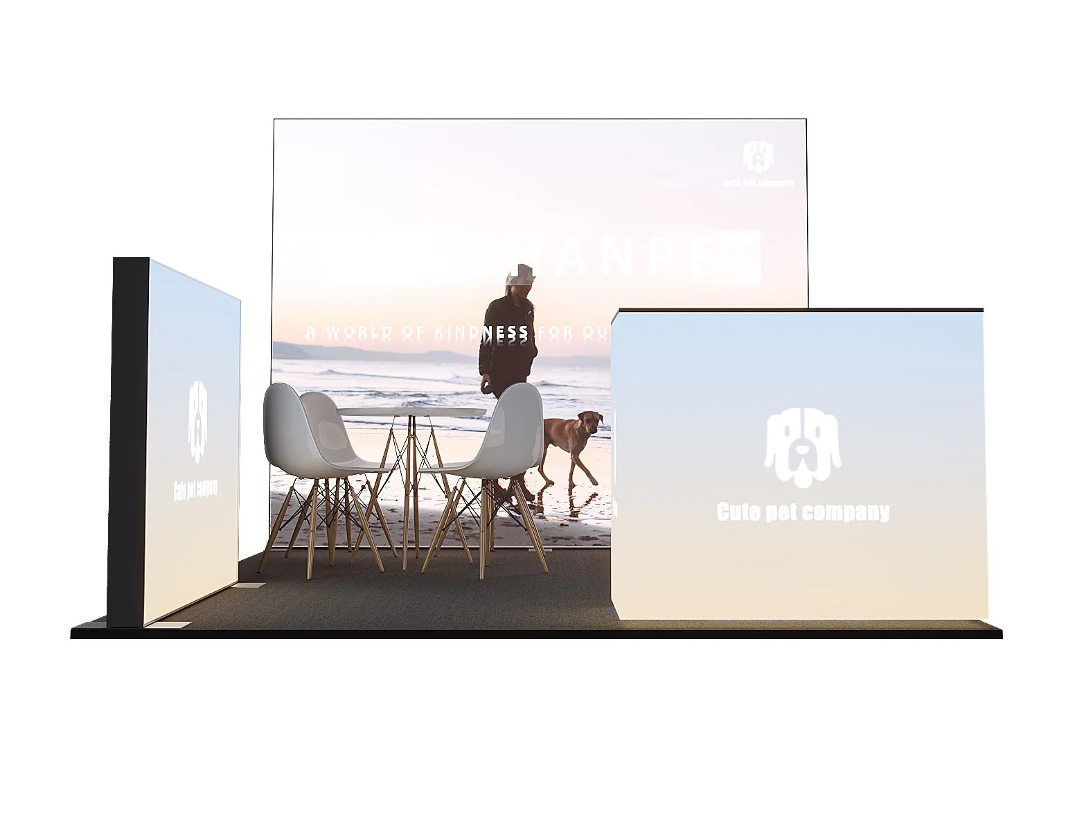 10x10 Aluminium Metal LED Lightbox Stand Trade Show Modular Stand Custom Advertising LED Exhibition Lightbox Trade Show Booth