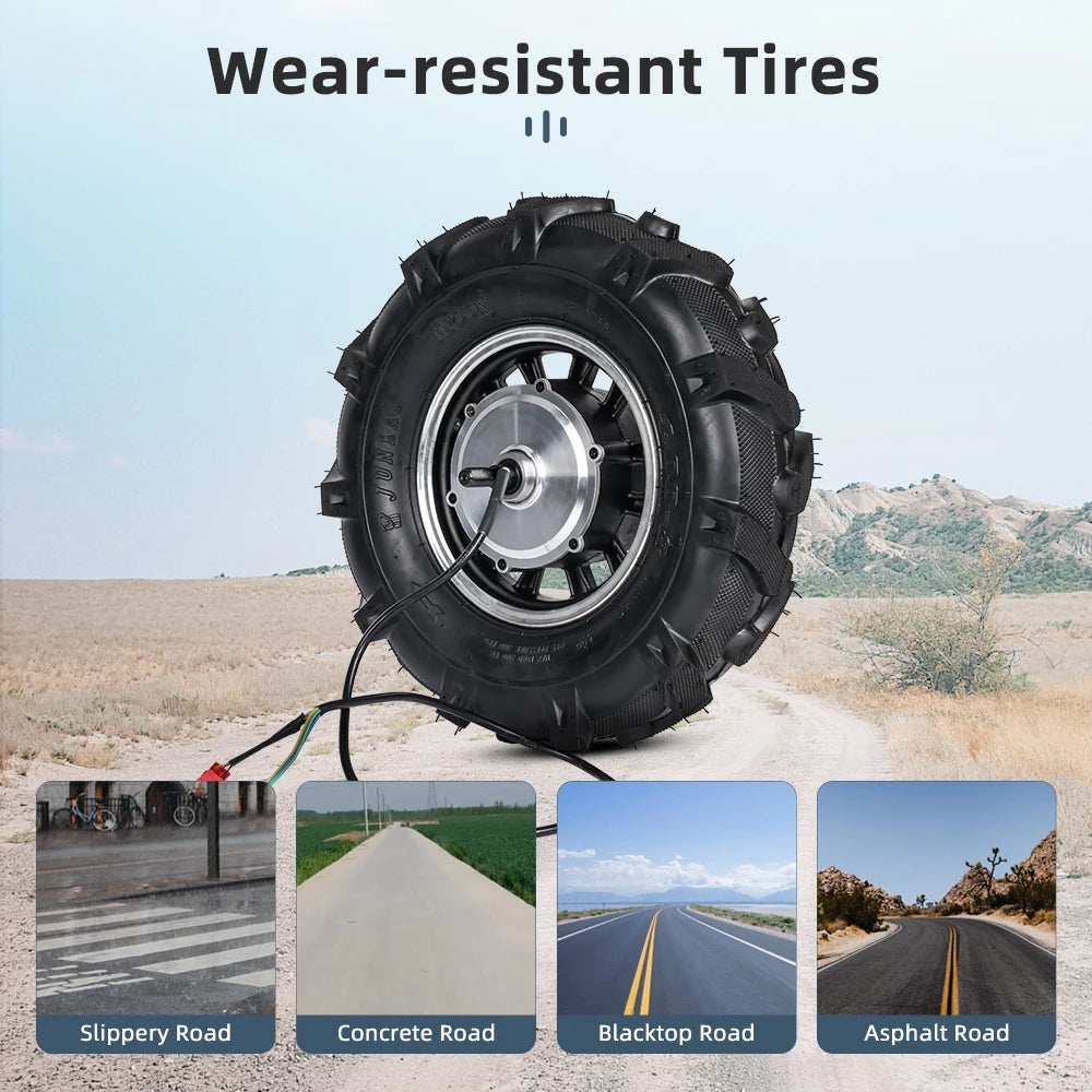 16 Inch 48V 500W High Torque Hub Motor Low Speed Hub Drive Electric Motor Kit With Battery for Agricultural Vehicles