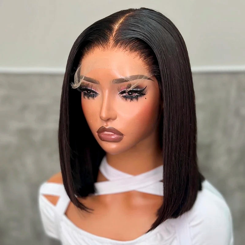 Wholesale Short Water Wave Bob HD Swiss Transparent Lace Front Wig for Black Women Natural Virgin Brazilian Human Remy Hair Wigs