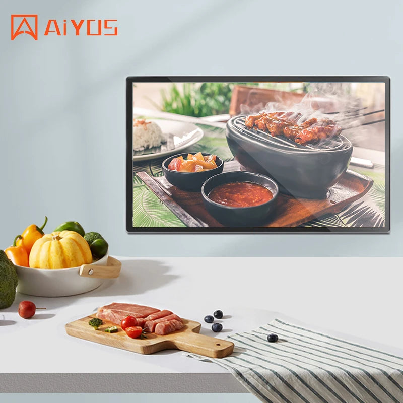 18.5 Inch HD LCD Digital Menu Board Display Wall-Mounted Capacitive Signage for Restaurant Wayfinding Elevator for Shop Store