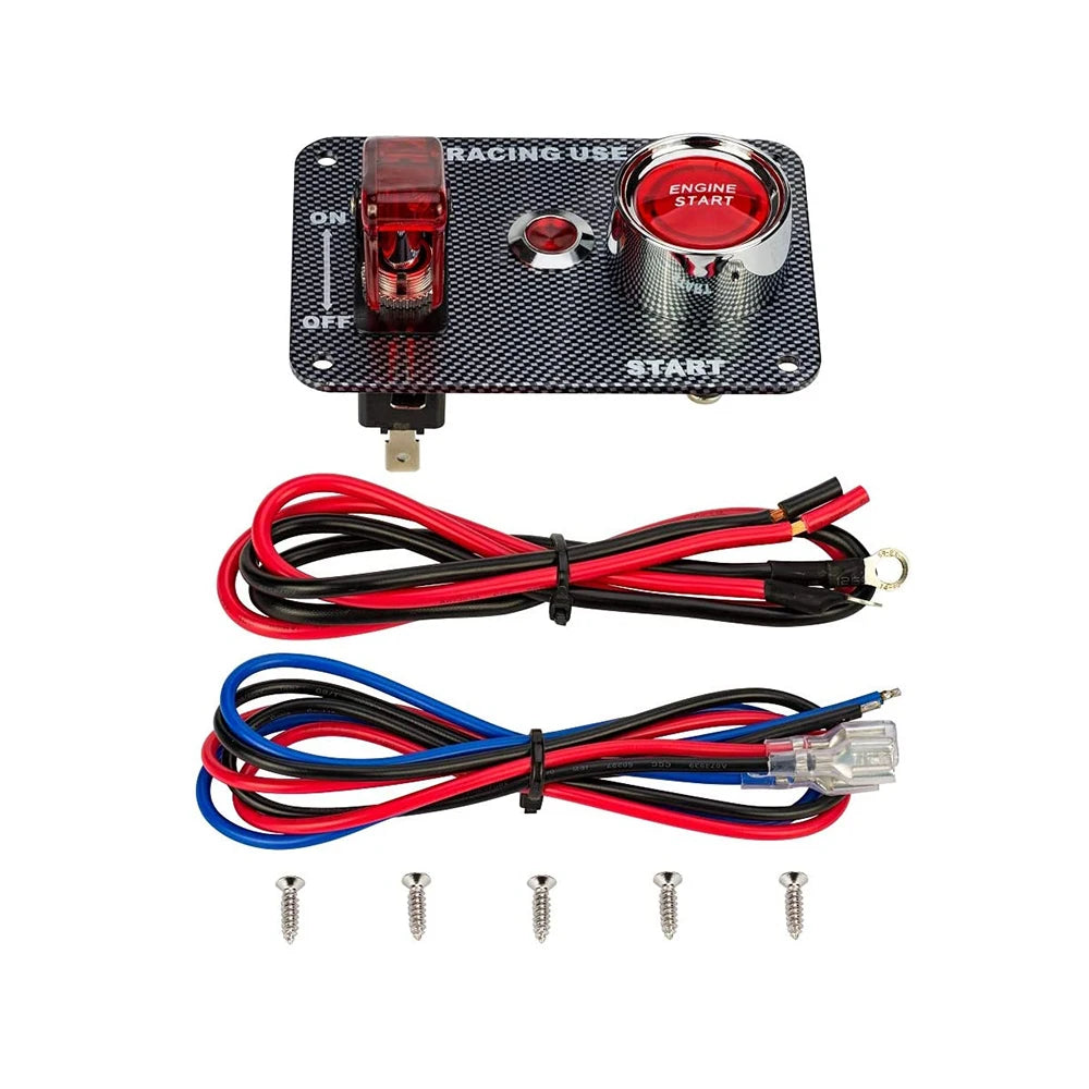 2 in 1 Ignition Car Engine Start Push Switch Panel With Light for Automotive Push Switch Panel Applications