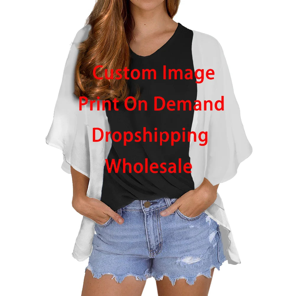 2022 New Arrivals Hawaii Polynesian Tribal Design Chiffon Cardigan Cloak Women's Casual Short Kimono Cardigan Coat Dropshipping