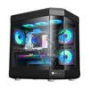 "RGB Tempered Glass Gaming PC Case for ATX/M-ATX Mid Tower Stock Full View Side Panel"