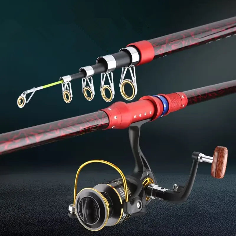 2.1m - 3.6m ultra Light ultra Hard 45-layer Fiberglass Telescopic Marine Saltwater Fishing Rod