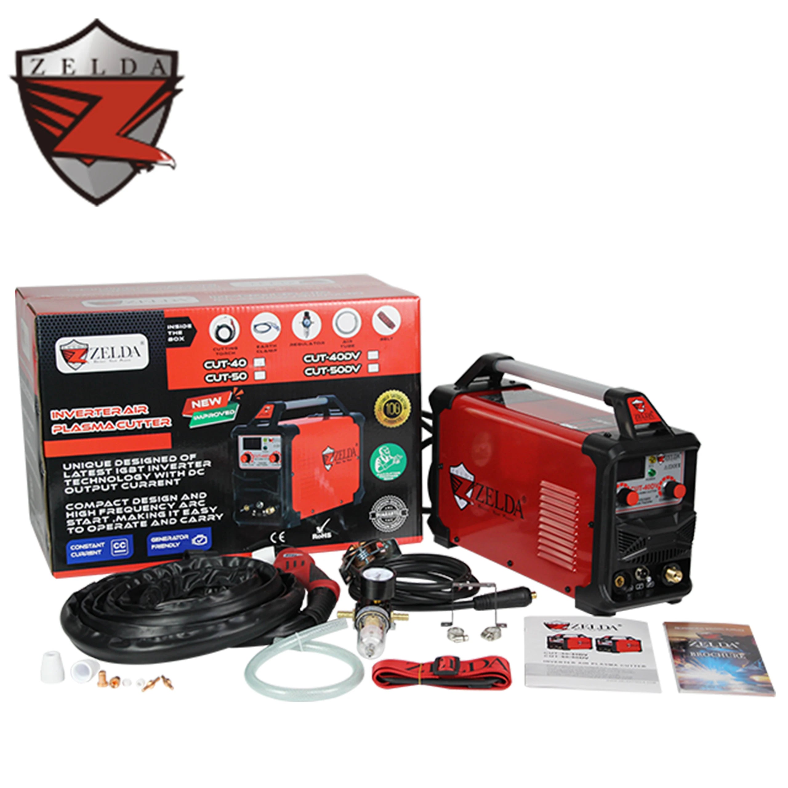 Zelda 110v 200v Dual Voltage Portable air Plasma Cutter Cut 40 Built in air Compressor Cutting Machine