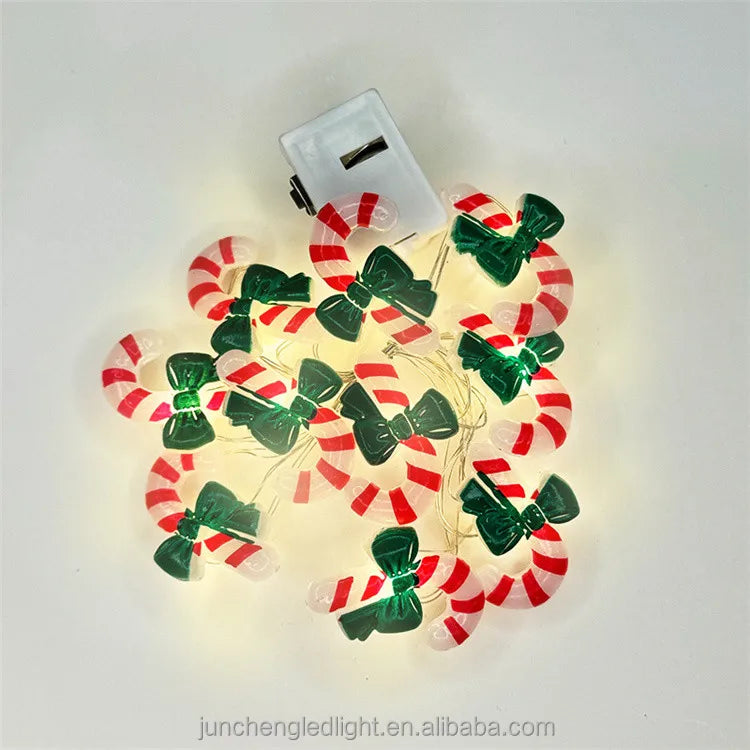 Snowman Candy Cane Design Christmas Party Anniversary Decoration Holiday Indoor Warm White 1m String Light
