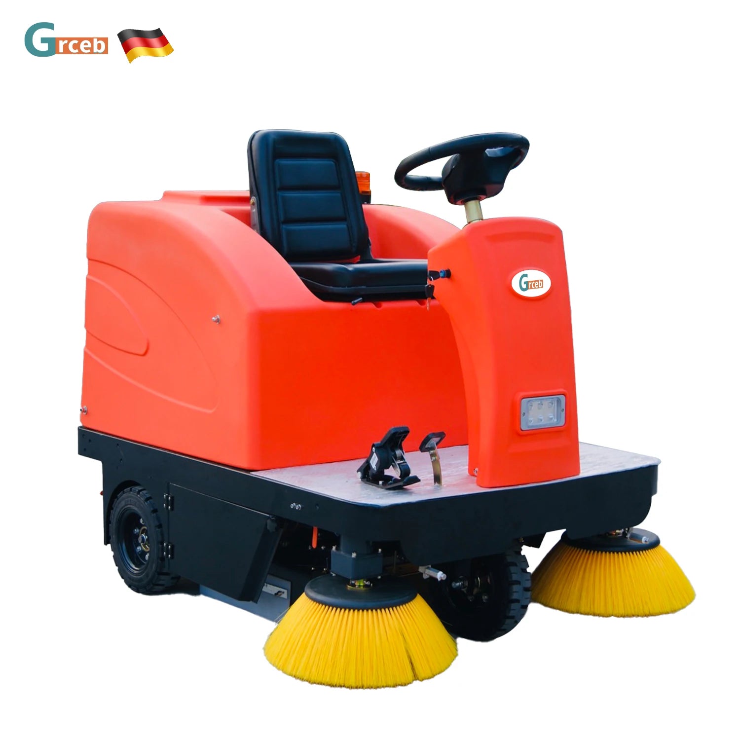 1450A Electric Ride-On Street Sweeper Industrial Floor Vacuum Sweeper Automatic Cleaning Home Hotels Printing Shops Core Brush