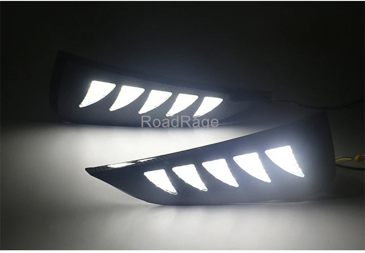 RoadRage LED Daytime Running Daylight Fog Lights DRL Kit Driving Fog Lamp with Turn signal Light Fit for MG MG5 2021 2022