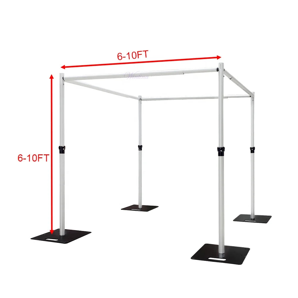 Wintina Heavy Duty Square Backdrop Stand,10FT*10FT Adjustable Backdrop Stand for Birthday Party Baby Shower Wedding Decorations