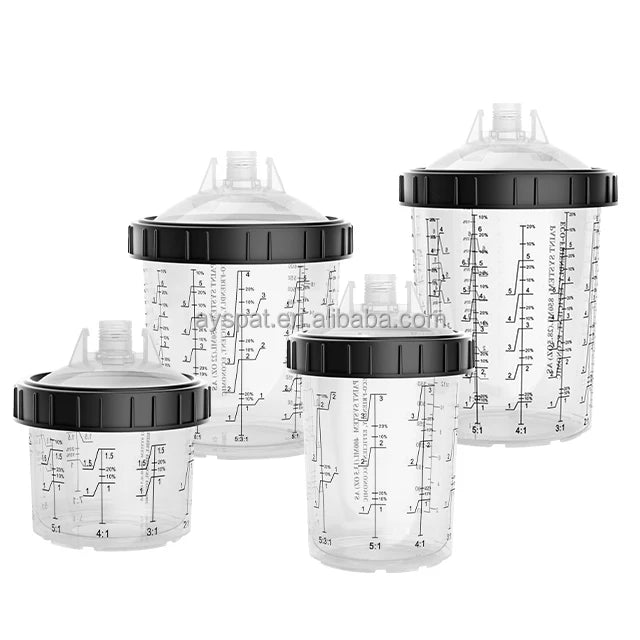 1.0 Disposable Paint Spray Gun Cup Liners and Lid System, 650mL Kit, 50 Pack