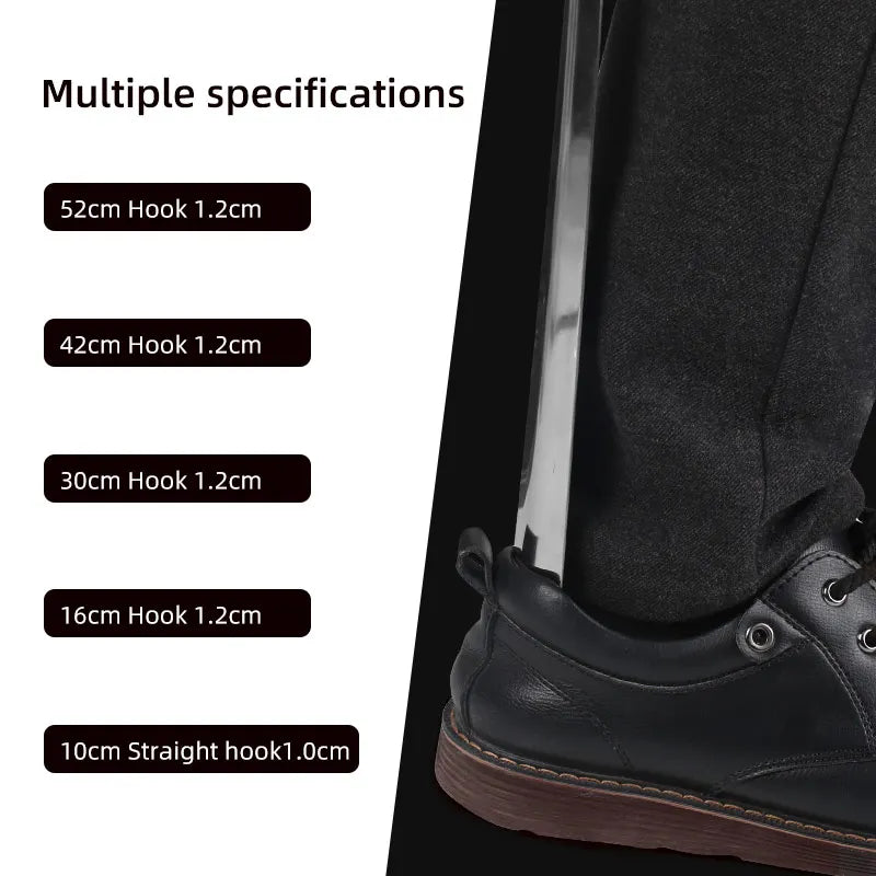 16.5 Inch Heavy Duty Stainless Steel Shoe Horn with Wood Long Heavy Duty Shoehorn