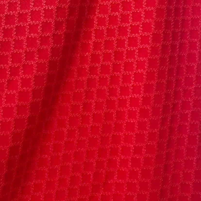 100%polyester Square Lattice Pattern Design Embossed Jacquard Fabrics by the Yard