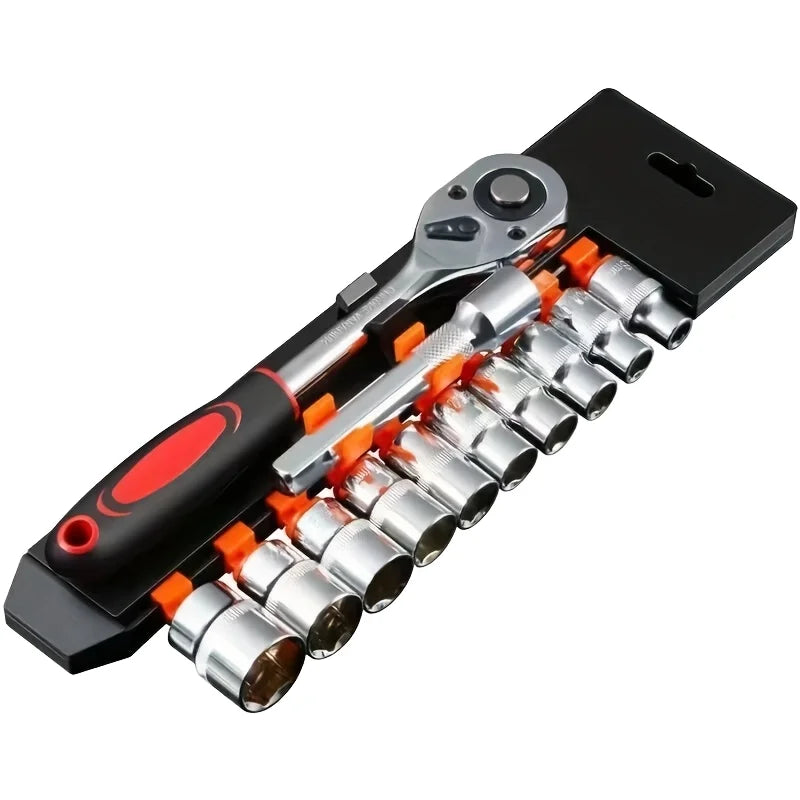 12pcs 1/2 Inch Professional Garage Repair Tool Set Metric Impact Socket Ratchet Wrench Customizable OEM Packaged Case Made CR-V