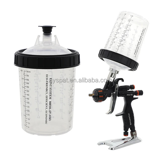 1.0 Disposable Paint Spray Gun Cup Liners and Lid System, 650mL Kit, 50 Pack