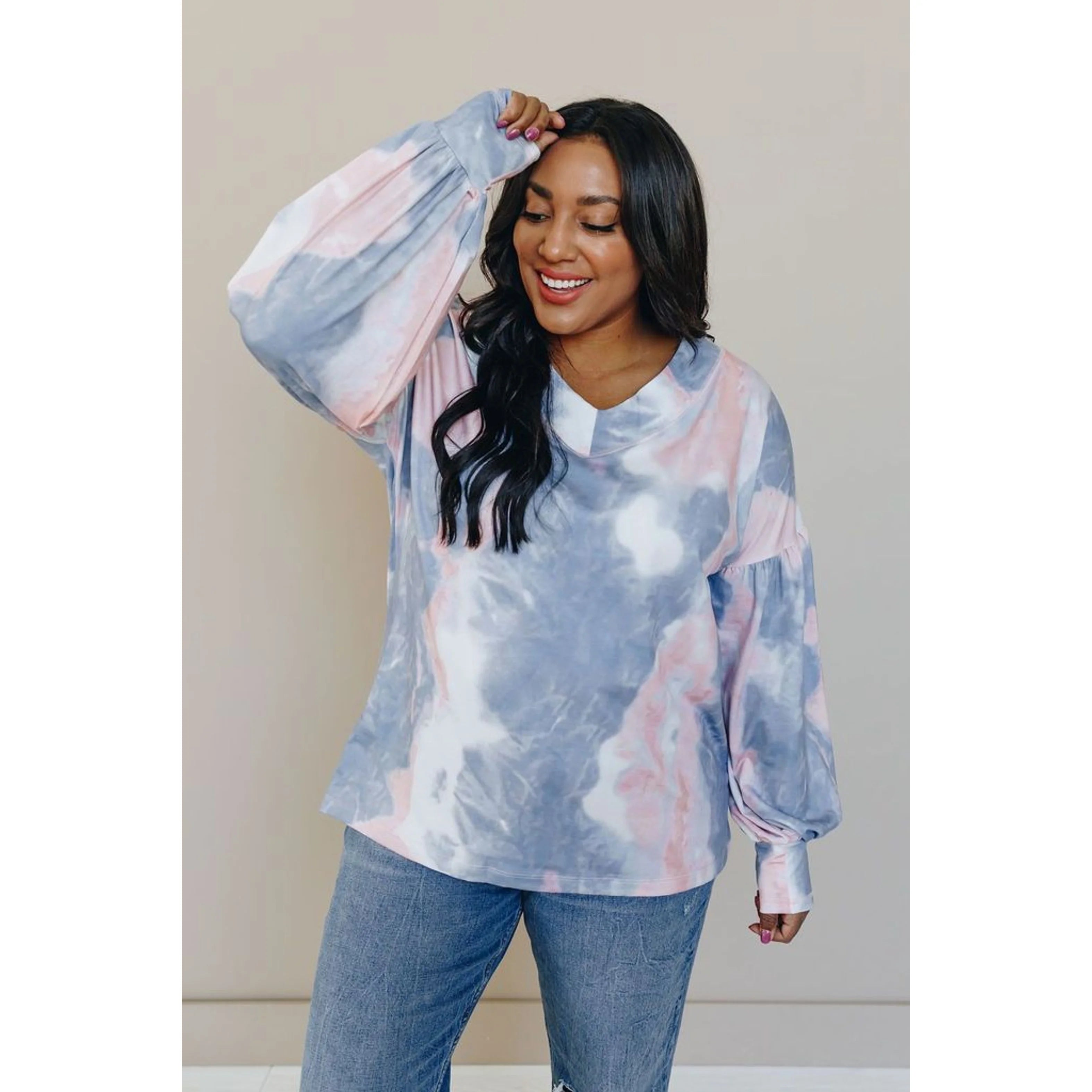 TD Casual V Neck Top Falling for You Design