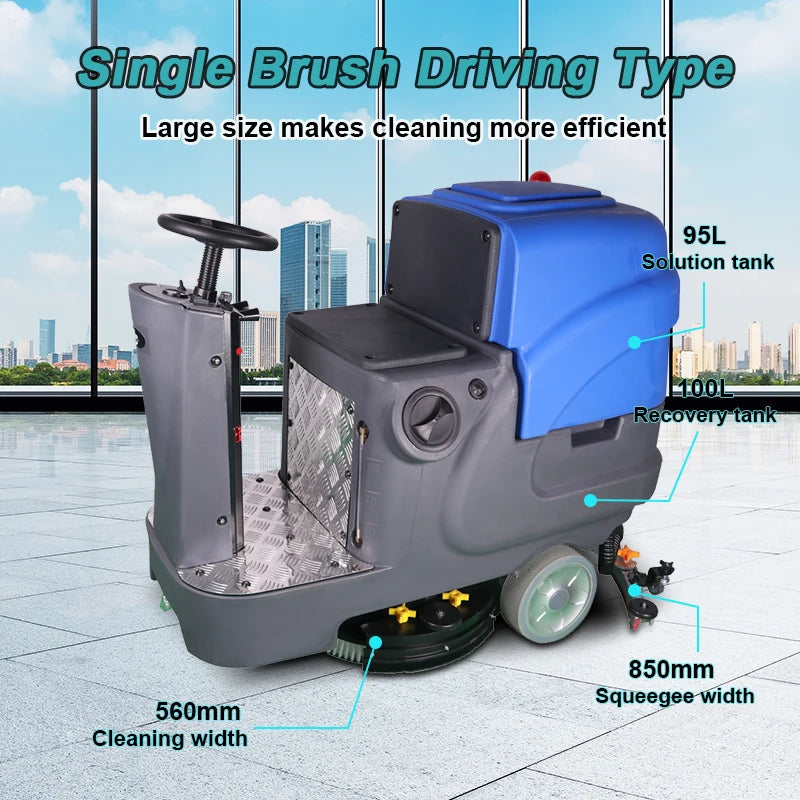 Magwell RD560N Industrial Ride on Washer Automatic Floor Scrubber for Warehouse Concrete Floor Cleaning