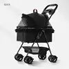 2021 Wholesale Luxury Folding Outdoor Dog Cat Strollers Pet Trolley for Sale Twin Pet Cart Fashion Durable Pet Carriers