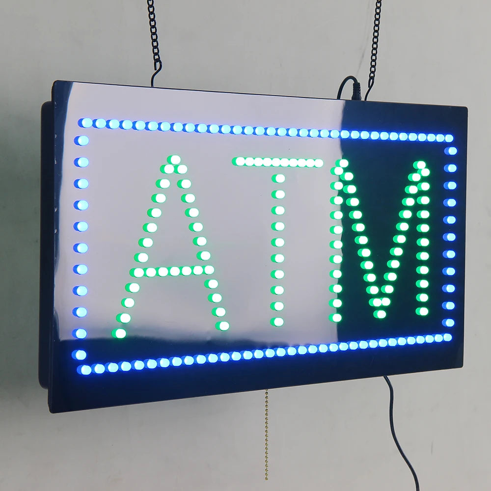 11*27 Inch High Bright ATM Bank Building Sign, Led Advertising Street Light Animated Signage