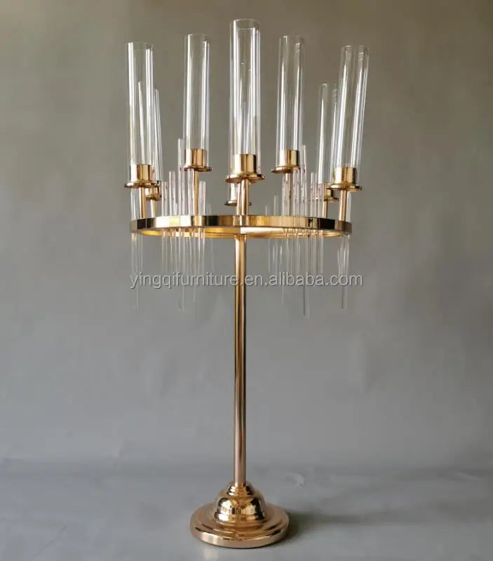 Golden Tall Wedding Party Table Candle Sticks