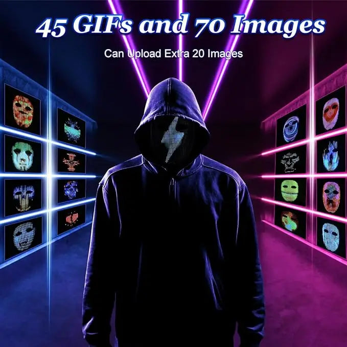 2023 Rechargeable LED Mask,APP Controlled-Programmable Glow Masks for Kids/Adult Cosplay Costume Party