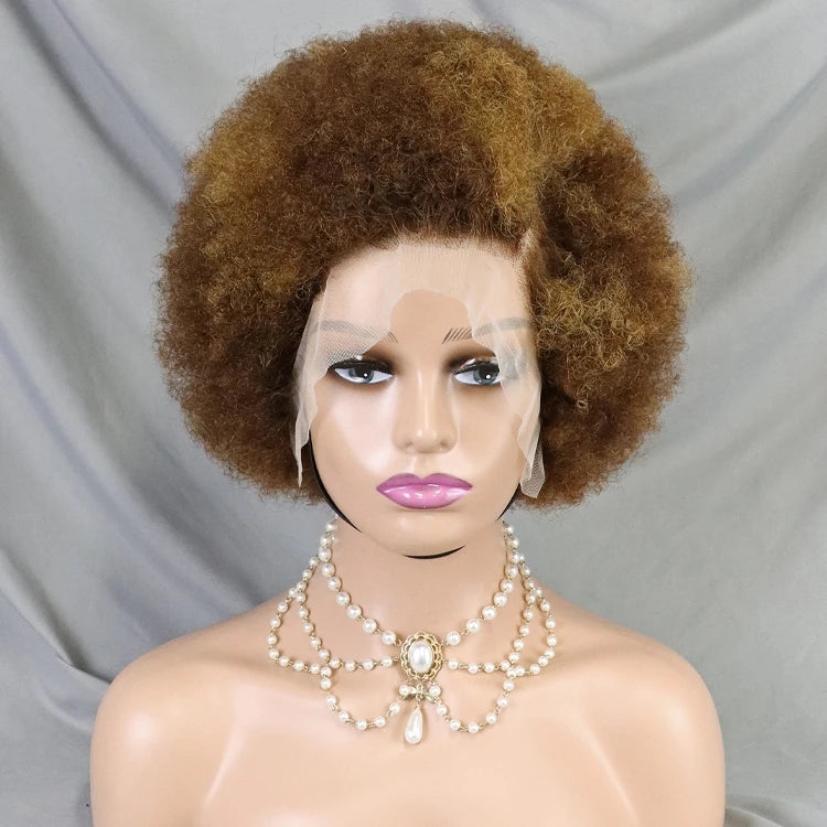 13x4 Lace Closure Frontal Wigs for Black Women Afro Kinky Curly Non Blend Hair Short Afro Curly Wig with Deep Wave Style