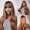 Wholesale Price Future Fiber Orange Long Straight Hair Synthetic Wig Wavy Hair Matte High Density African Girl