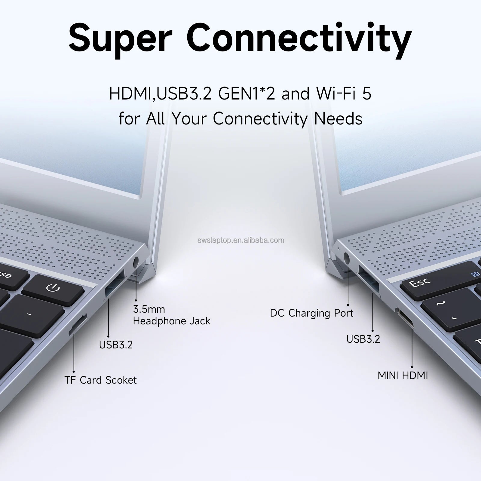 15.6" Laptop Computer 8GB RAM 256GB SSD Intel J3710 FHD IPS Display Wi-Fi 5 Windows 11 Laptop Business