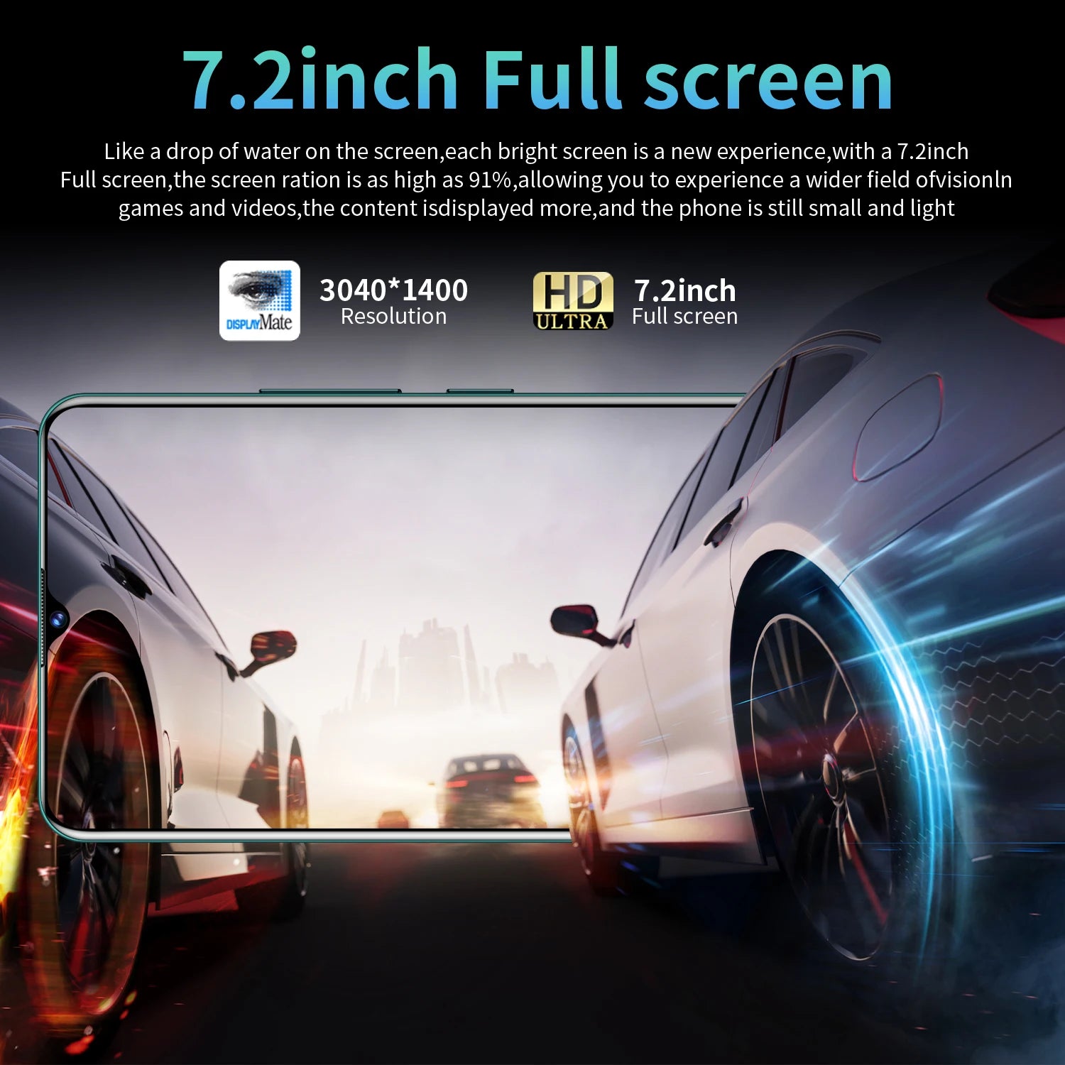 2023 New Arrival Rino9 Pro 16GB+1TB 16MP+32MP Android 12 Unlocked Cell Phone Dual SIM Card Mobile Smart Phone