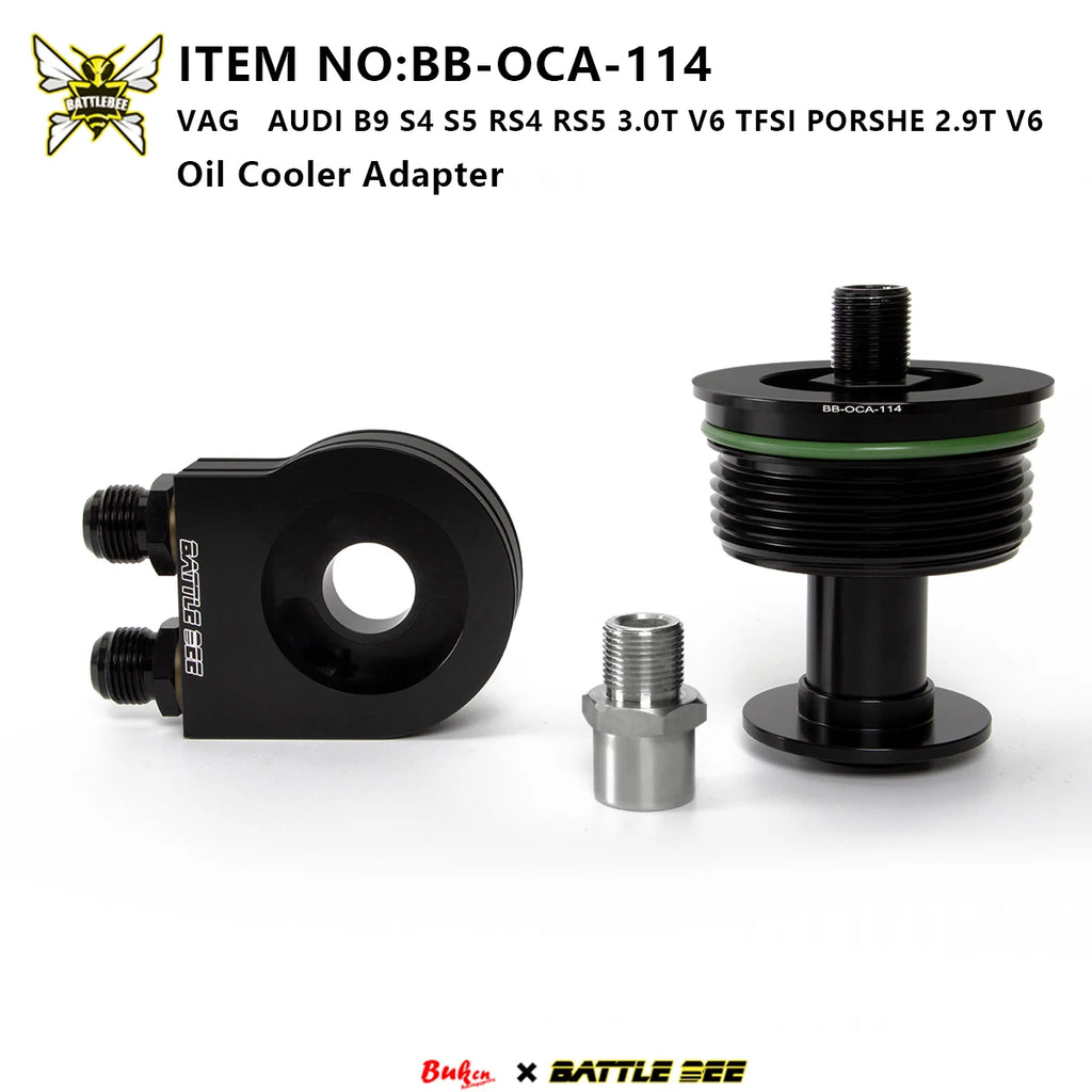 1Unit Thermostat Engine Oil Cooler Adapter for Au*di B9 S4 S5 Rs4 Rs5 3.0T V6 TFSI Po*rsche 2.9T V6 BATTLEBEE BB-OCA-114T