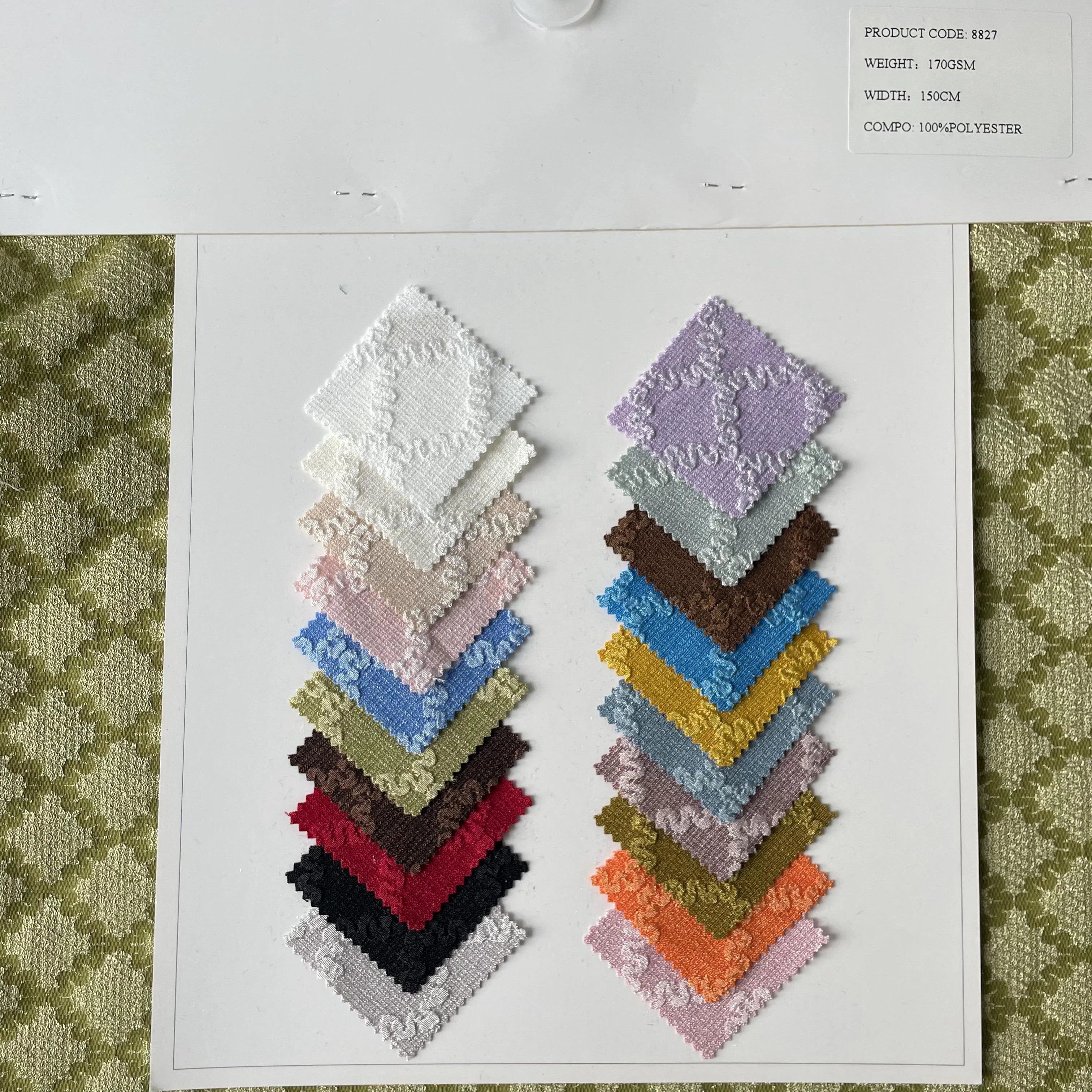 100%polyester Square Lattice Pattern Design Embossed Jacquard Fabrics by the Yard