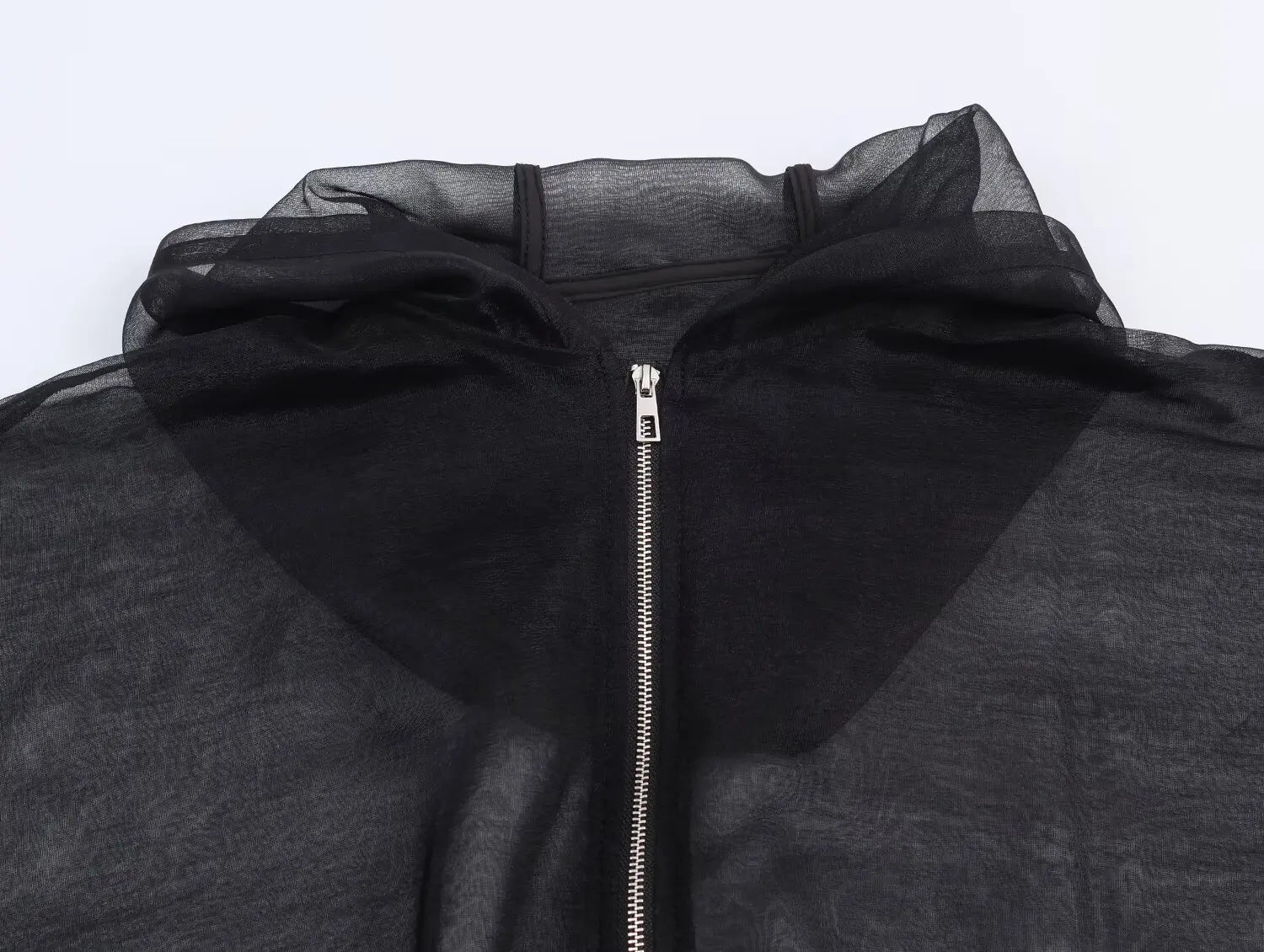 2025 Autumn New Fashion Women's Retro Casual Hooded Jacket Coat Long-sleeved with Transparent Zipper Female Outerwear Chic Tops