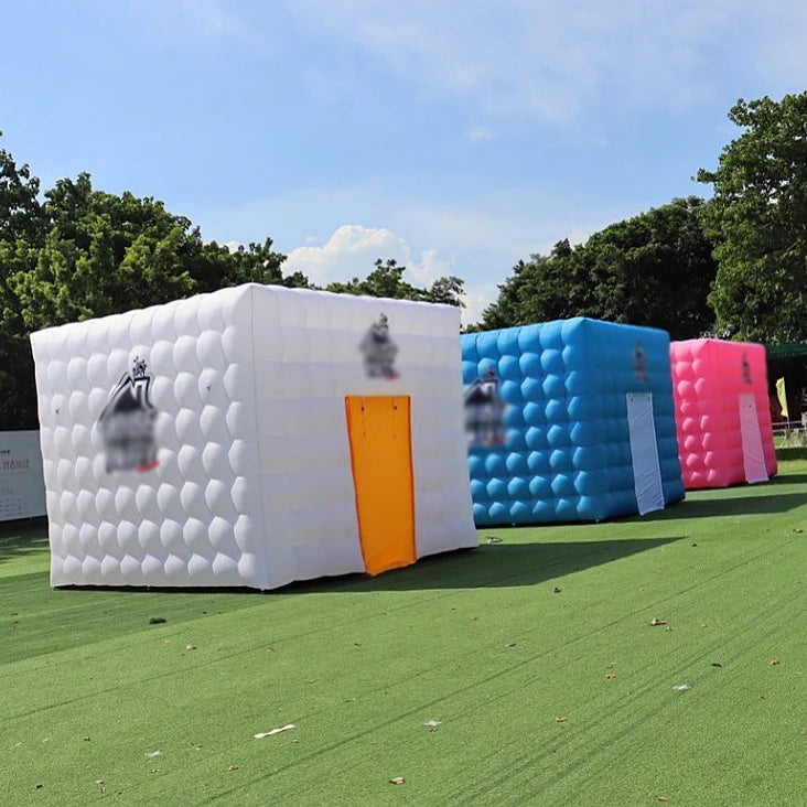 13x13ft Large White Pink Blue Blow up Inflatable Night Club Tent Disco Party Tent Portable Cube Inflatable Event Tent for Show