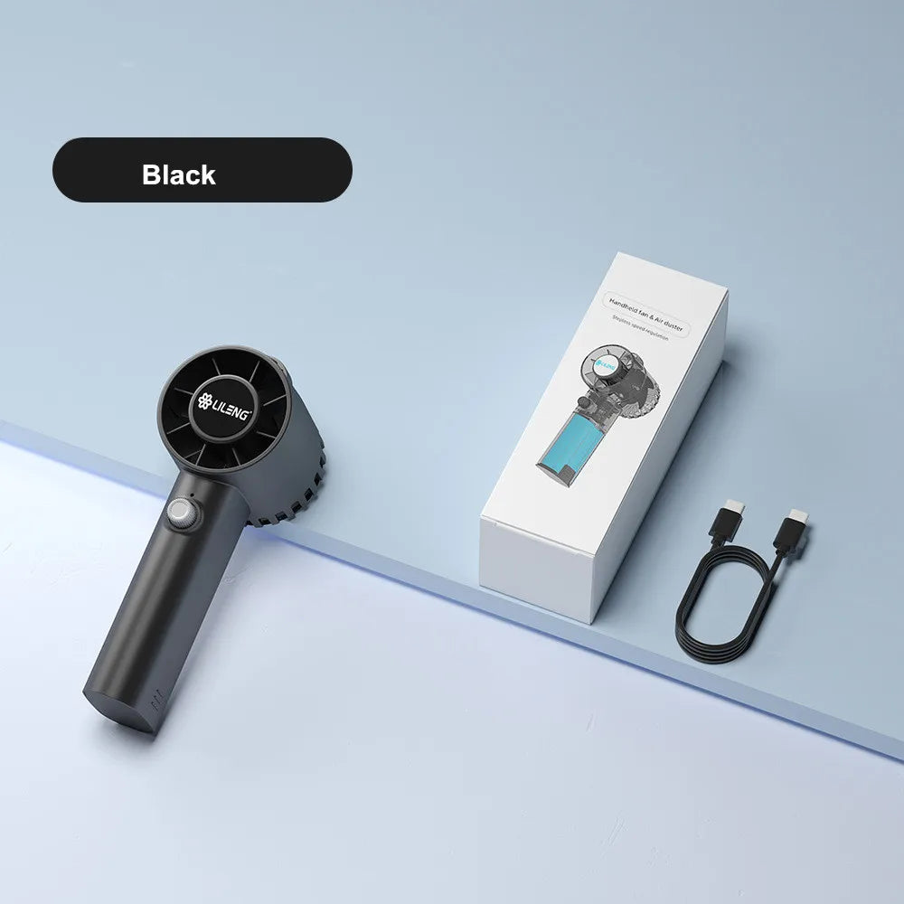 2 in 1 Portable Air Cooler & Dust Blower High Speed 12M/S 100 Speed Stepless Fan Vacuum Cleaner Battery Power Table Installation