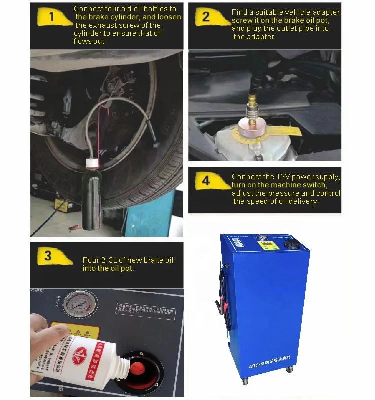 110v/220v Single Cylinder Brake Oil Changer Steel Fluid Pump Bleeder Car Brake Oil Changer