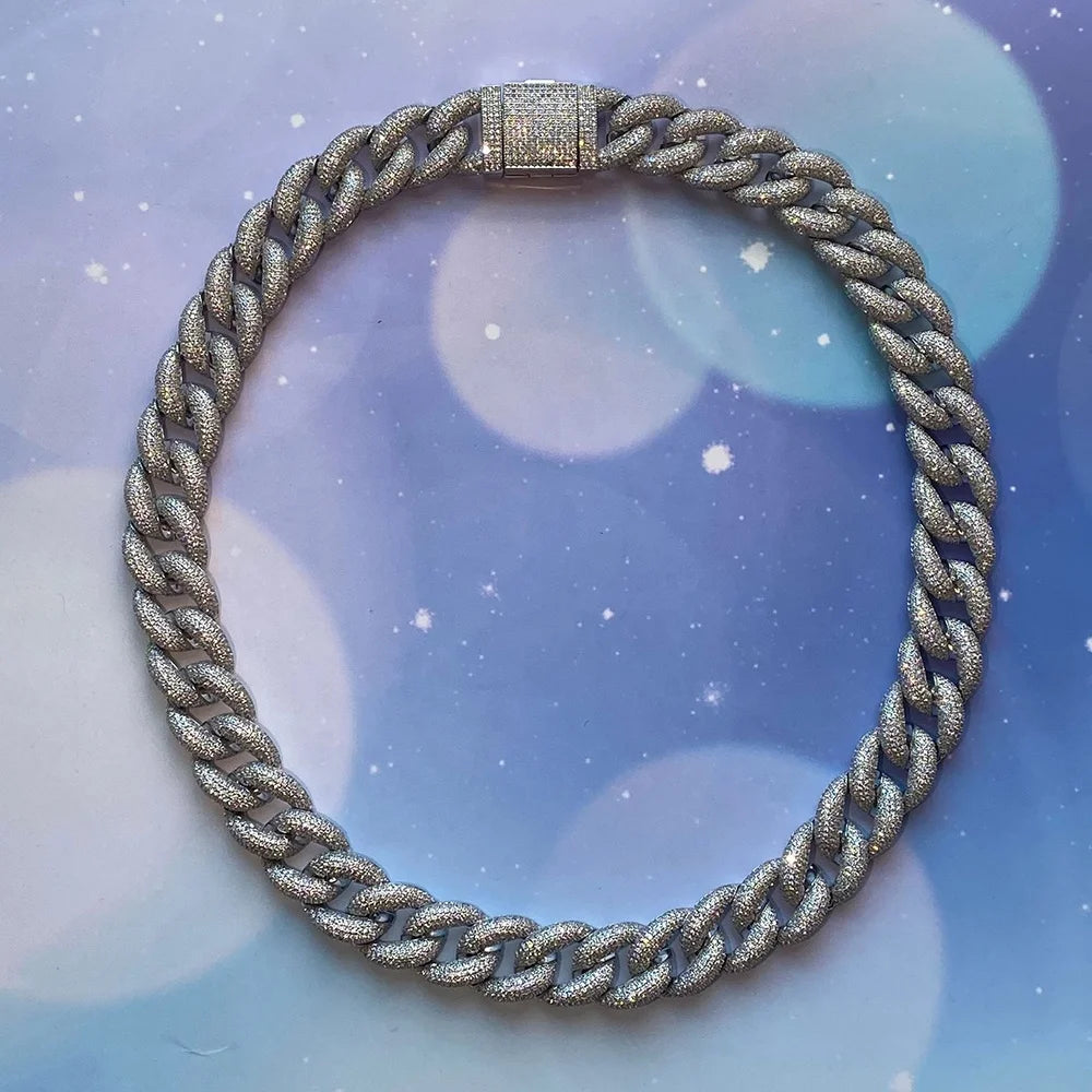 18mm Cuban Chain Link Necklace Iced Zircon Gold Plated Copper Hip Hop Jewelry for Men Women Multi Size Color Wholesale Custom