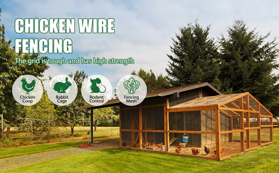 1/2x48x100ft Hardware Cloth 19-Gauge Welded Galvanized Mesh Roll for Hog Wire Fences, Greenhouse Flooring & Crawl Space Covers