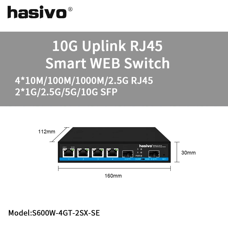 2.5G 10G Uplink Network Light Network Management Switch Plug and Play Enterprise Office VLAN Network Management Type
